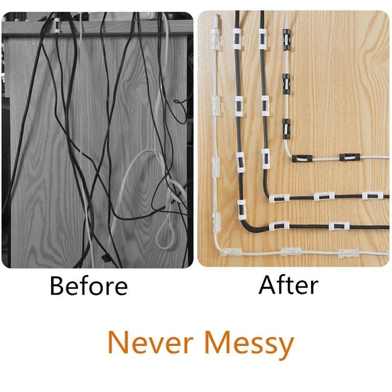 Adhesive Plastic Cable Management Home Office Accessories Internally Visible Cable Clip Organizer