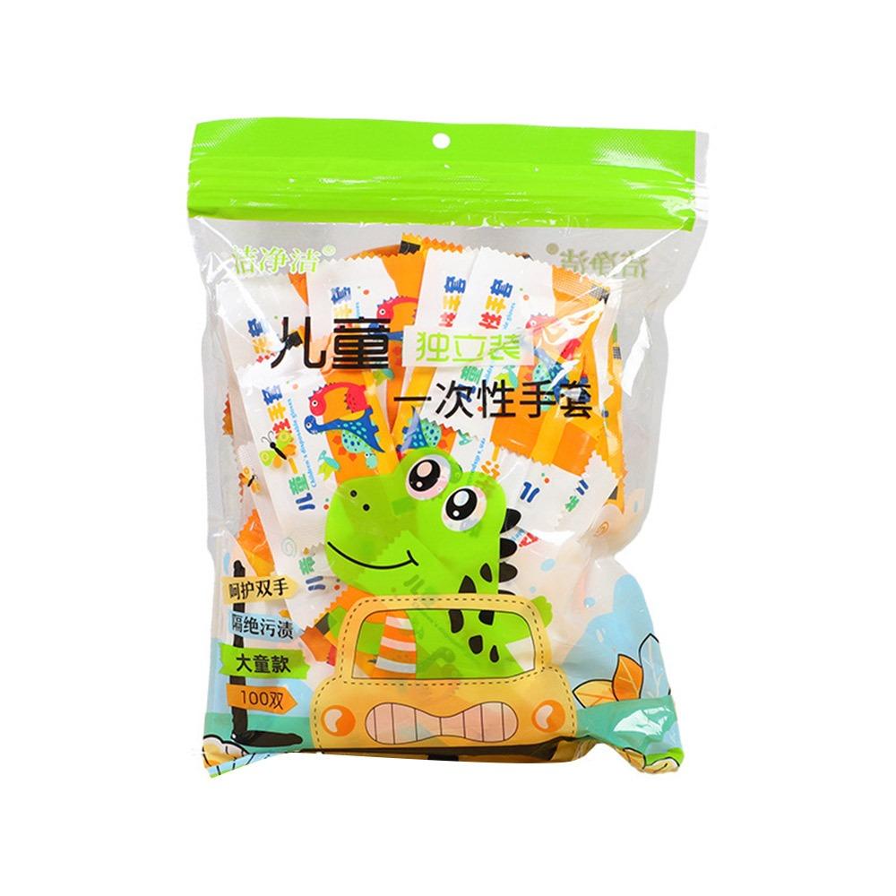 100 шт. Перчатки детские пищевые прозрачные перчатки для малышей перчатки с мультяшной росписью 3-12 лет