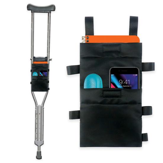 Multi Pockets Design Underarm Crutch Storage Bag Portable Ergonomic 600D Oxford Cloth Crutch Water Bottle Bag Easy Installation Crutch Storage Pouch