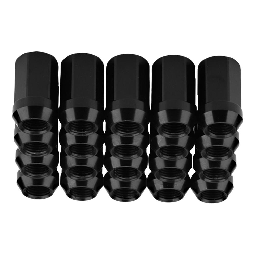 20pcs Lug Nuts M12X1.5 Aluminum Red Wheel Nuts Hex 19mm Closed End Cone Seat Car Accessories