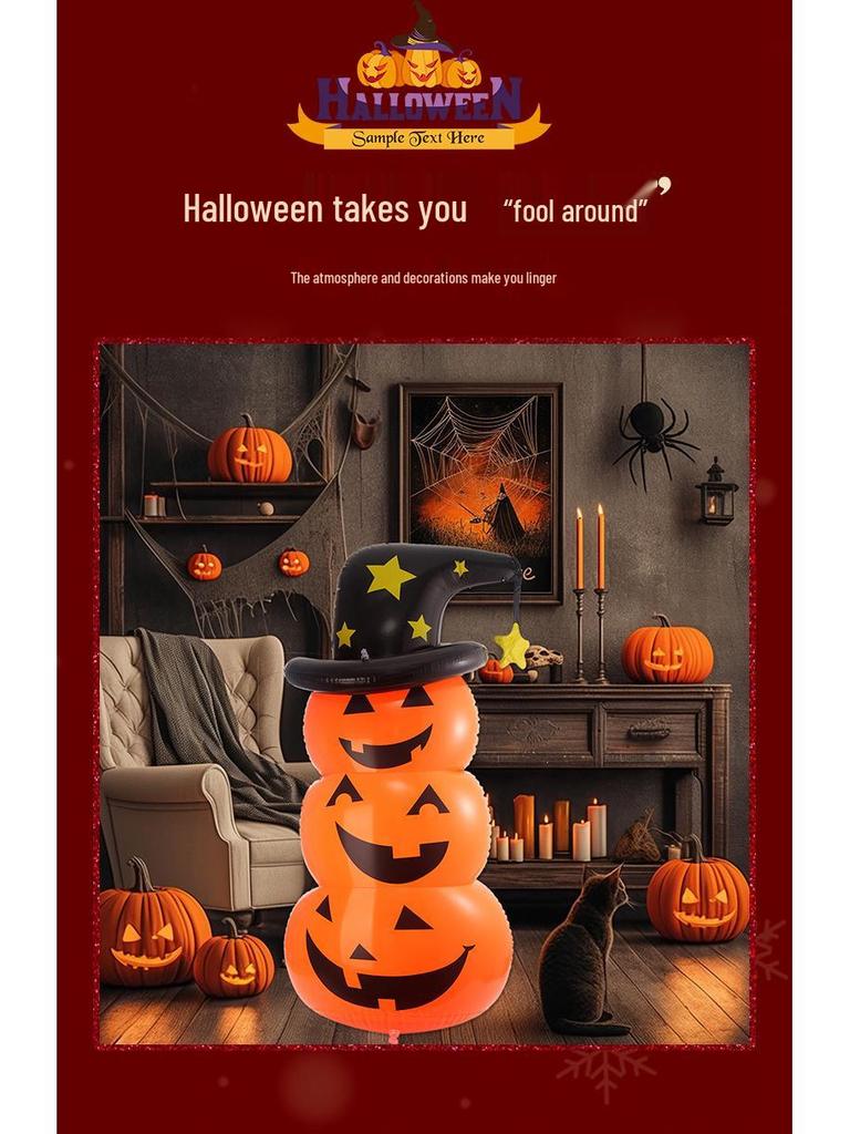 Надувное украшение на Хэллоуин и Рождество в виде тыквы и привидения для тамблер-бара и детского сада