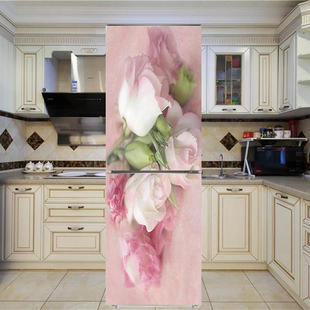 Art New Rose стикер на холодильник с цветочным узором, наклейки на стену, украшение дома, кухня, настенная роспись, декор, современный ремонт