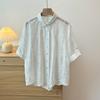 2025 New Women Summer Shirt Lace Blouse Loose Buttons Fashion Tops Tees White Tees New Blouse