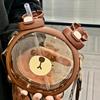 750 мл Милый чайник-медвежонок Соломенная чашка для воды Летняя бутылка с соломинкой Пластиковая соломенная чашка для питья Ка-вайи Детская чашка для воды для школы