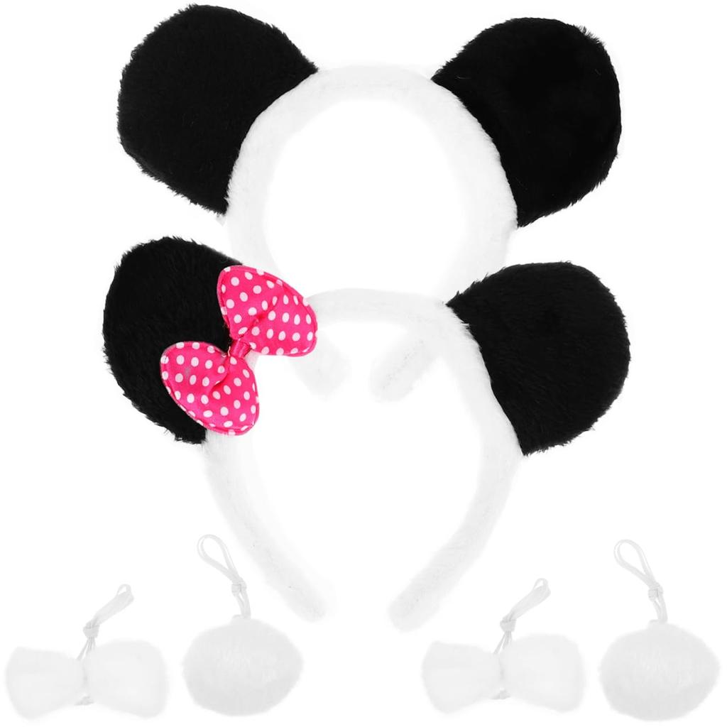 LIFKOME Set of 2 Panda Ears Panda Costume Accessories Panda Hat Panda Costume Accessories for Women Panda Ears Headband Panda Accessories for Women