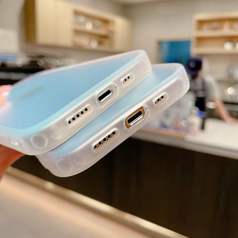 Лазерный матовый Подходит для чехла для мобильного телефона IPhone 15 Apple 13 Градиентный Защита от отпечатков пальцев 14 с Любовью Противоударный защитный чехол