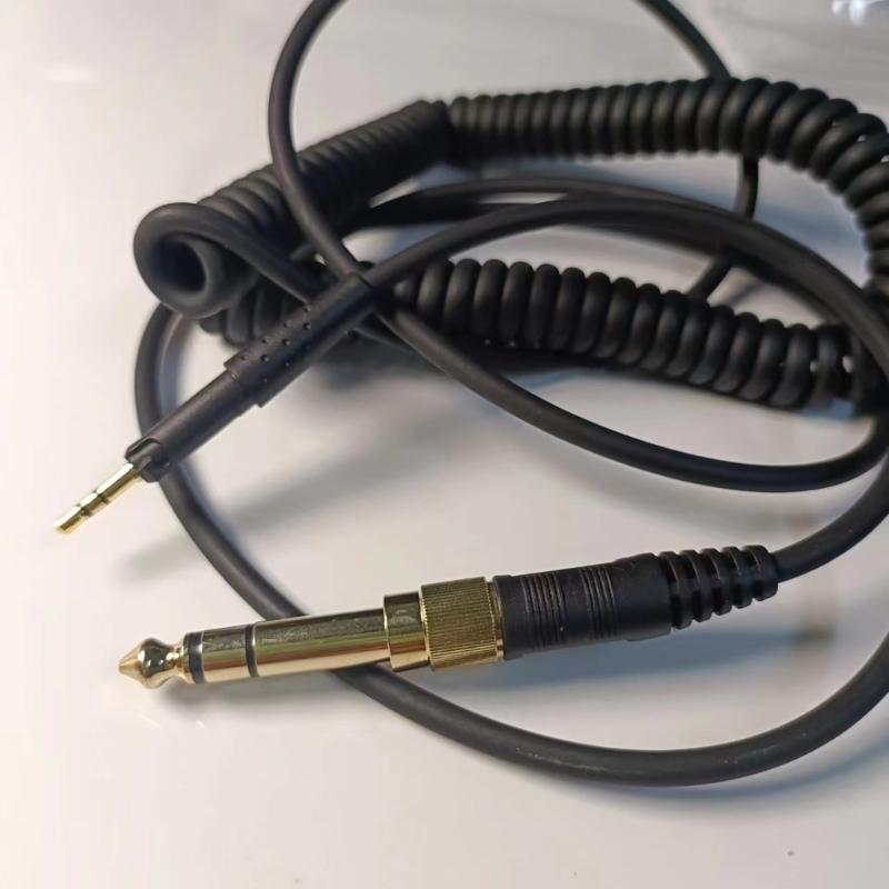 Replacement Headsets Coiled Cable Headphone Cord with 6.35mm Adapters for HD8 HD6 HD7 DJ750 HD598SE HD598CS HD599