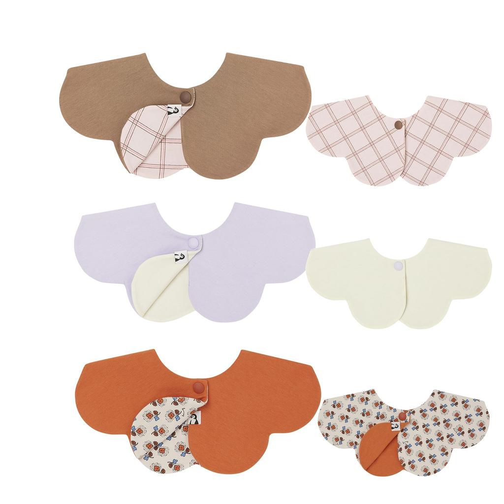 Двусторонний набор слюнявчиков Konny Детский слюнявчик Скручивающийся Впитывающий и простой для девочек и мальчиков Детская координация Подарок на бэби-шауэр Стильный подарок Оранжевый [Konny]