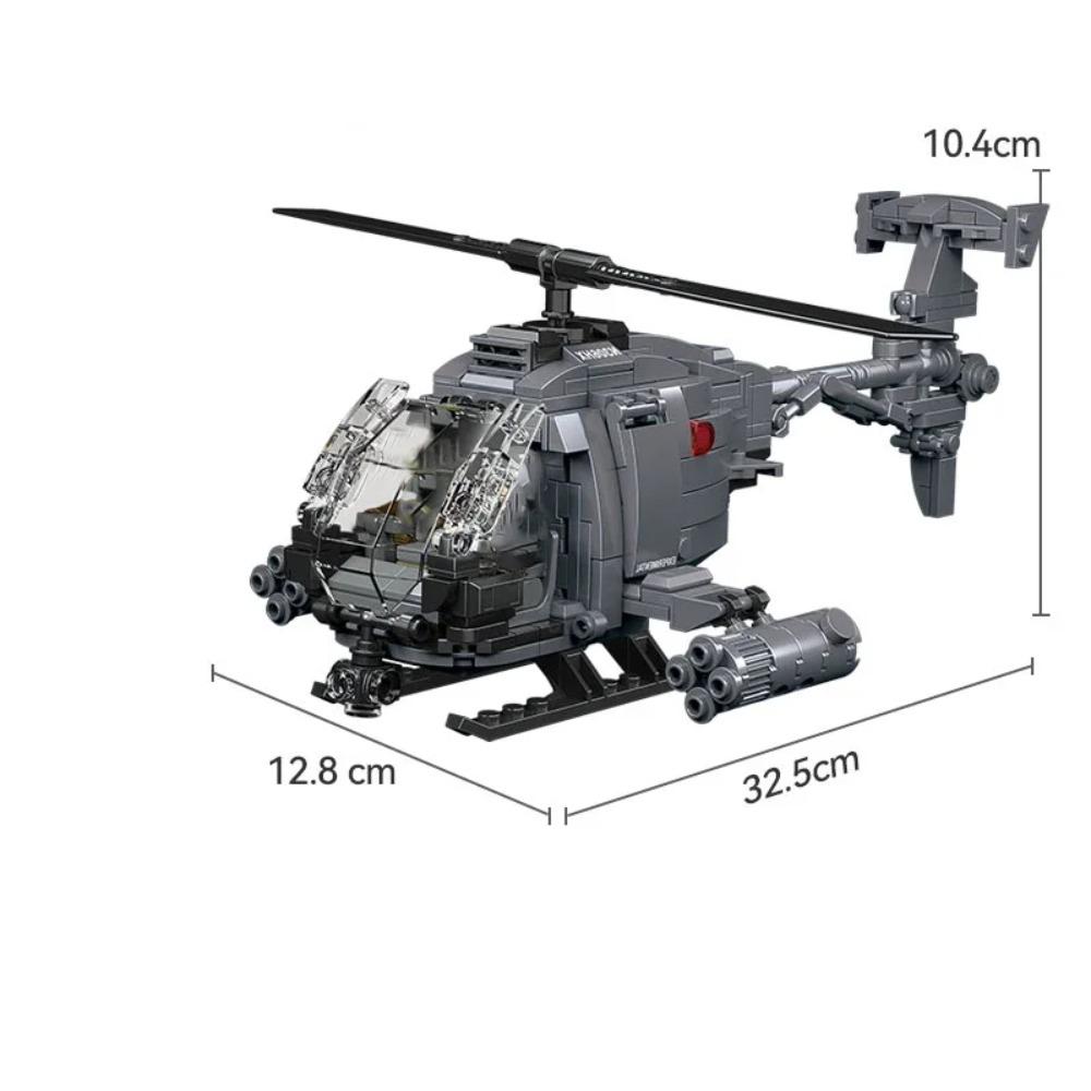 Сделай сам Военный Вторая Мировая Война AH-6i Вертолет Истребитель Модель Самолета Солдат Наборы Строительных Блоков Самолет Куклы Кирпич Сборка Игрушки Подарки