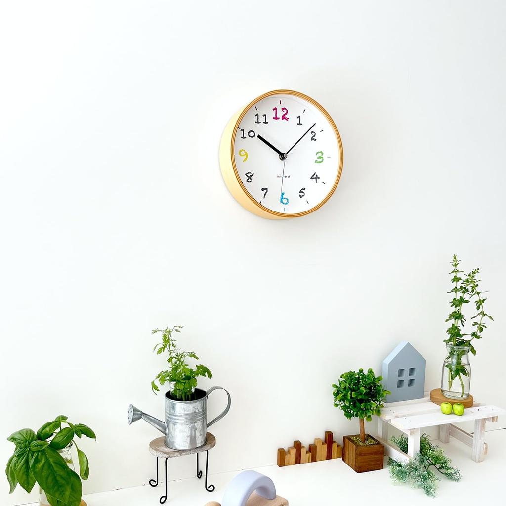 KATOMOKU Plywood Wall Clock 14 Wall Clock Continuous Second Hand km-85NA 202mm (radio Clock)