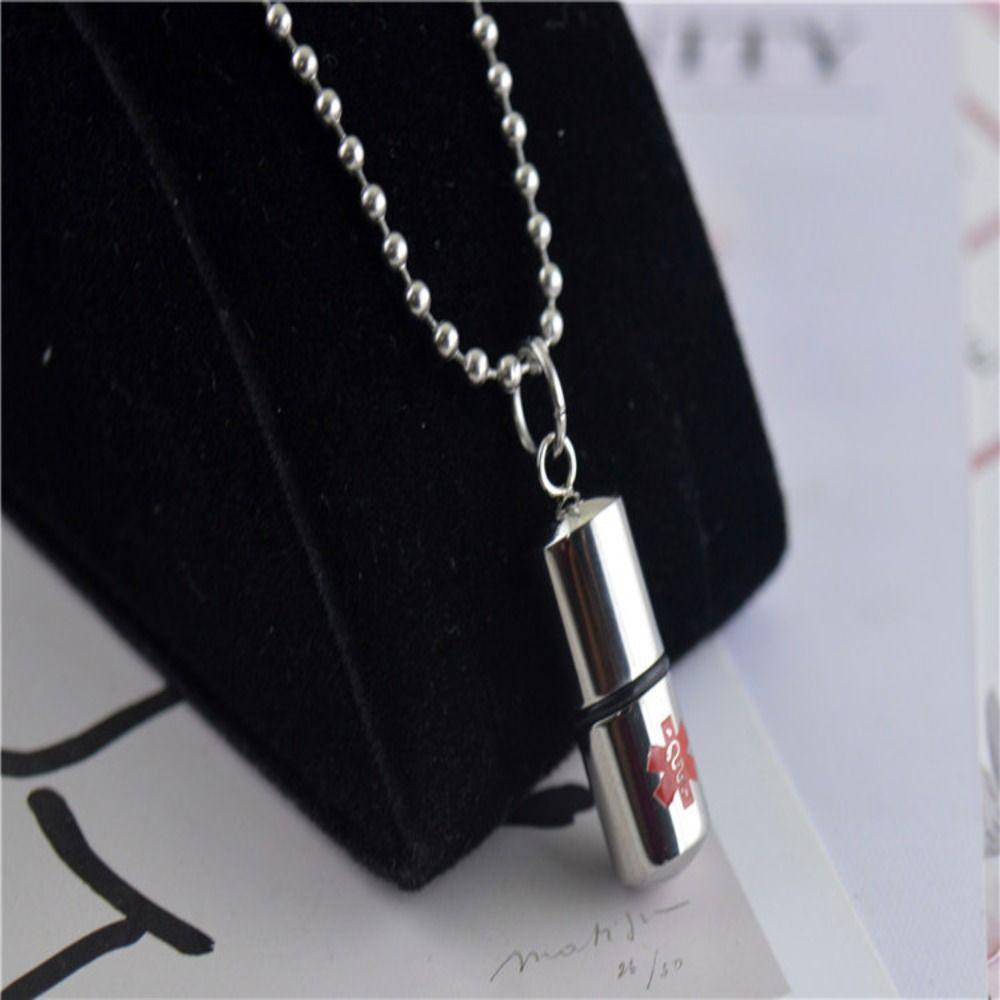 Кулон-медальон из нержавеющей стали с идентификатором для экстренных случаев в форме таблетки, кулон-шарм в форме таблетки, кулон-подвеска в форме таблетки