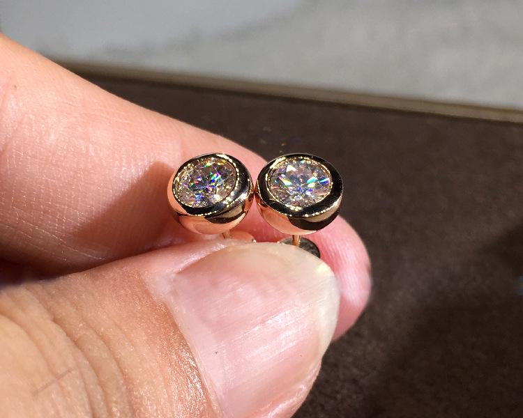 Серьги Желания: Серебро S925, розовое золото 14 карат, круглый фианит, белый циркон