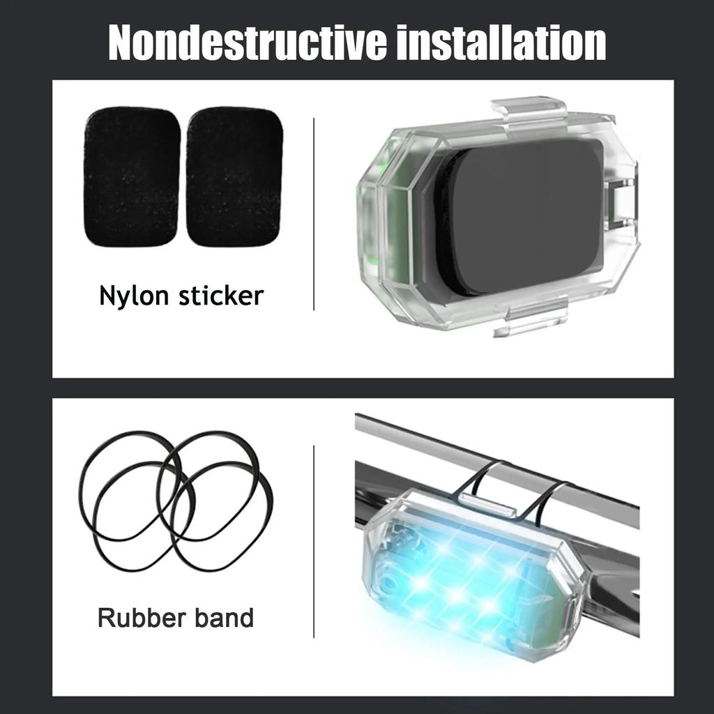 M3 Мотоциклетный стробоскопический фонарь USB перезаряжаемый предупреждающий фонарь для мотоциклов модифицированный дрон самолет пульт дистанционного управления мигающие огни