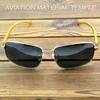 Clara Vida Aviation Al-Mg Alloy Material Gold Square Enhanced Polarized Sunglasses Driving Fishing Outdoor Uv400 Uv100%