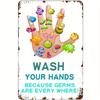 1pc, Restroom Decoration, Wash Hands Sign Home School Supplies, Wash Hands Because Germs Are Everywhere School Nurse Office
