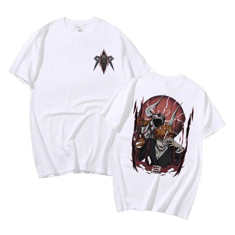 Аниме Bleach Kurosaki Ichigo Графическая футболка унисекс Женская винтажная футболка большого размера Повседневная футболка унисекс японская хлопковая футболка Unisexga