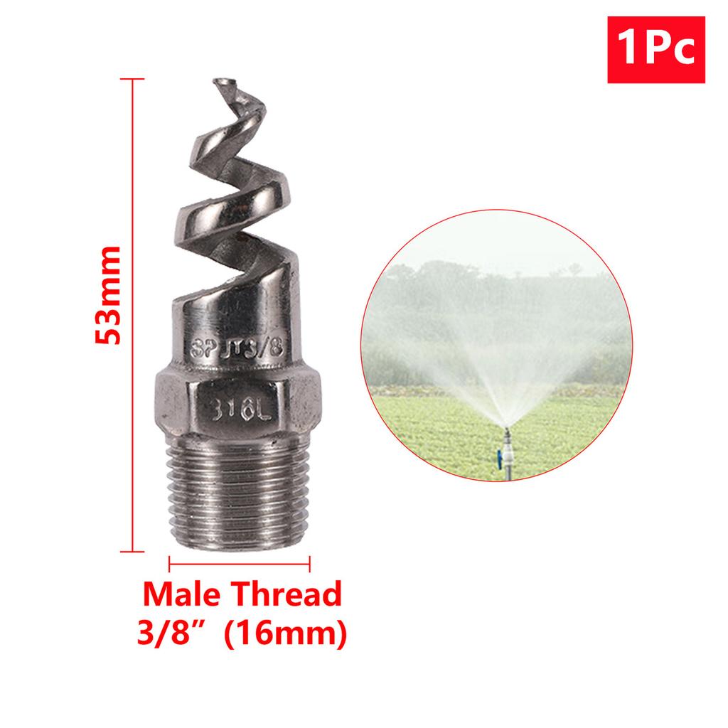 Spiral Cone Atomization Nozzle 1/4" 3/8" 1/2" 3/4" 1" Male Thread Plastic Sprayer Head Stainless Steel Irrigation Mist Sprinkler