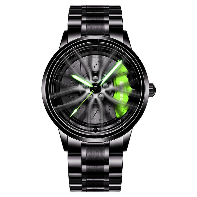 SVJ Genuine TE37 Wheel Hub Watch Трехмерный полый поворотный стол Стол для модификации автомобиля Водонепроницаемые светящиеся гидравлические мужские часы