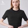 HAZZYS Women's Striped Round Neck T-shirt