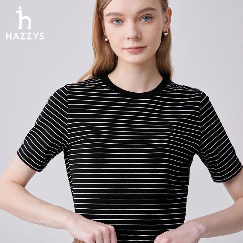 HAZZYS Women's Striped Round Neck T-shirt