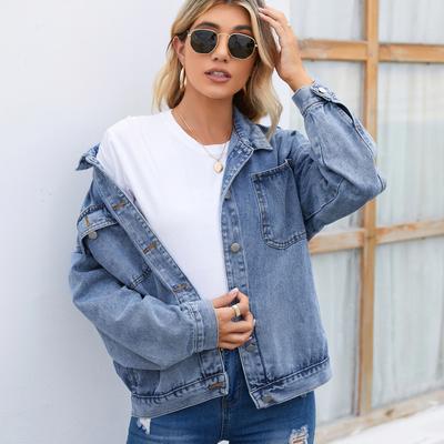 Новое женское винтажное джинсовое пальто из стираного материала Wish Trendy