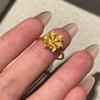 Ancient Peony Rhinestone Rings Gold Plated Gold Jewelry Accessories  Engagement
