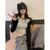 American Irregular Short T-shirt Women's Autumn New Hot Girl Long-sleeved Slim Inner Layering Shirt Top