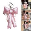 Elegant Beaded Keychain Phone Charm Unique Keyring Padded Bowknot Bag Pendant Accessory for Purse Backpack Handbag