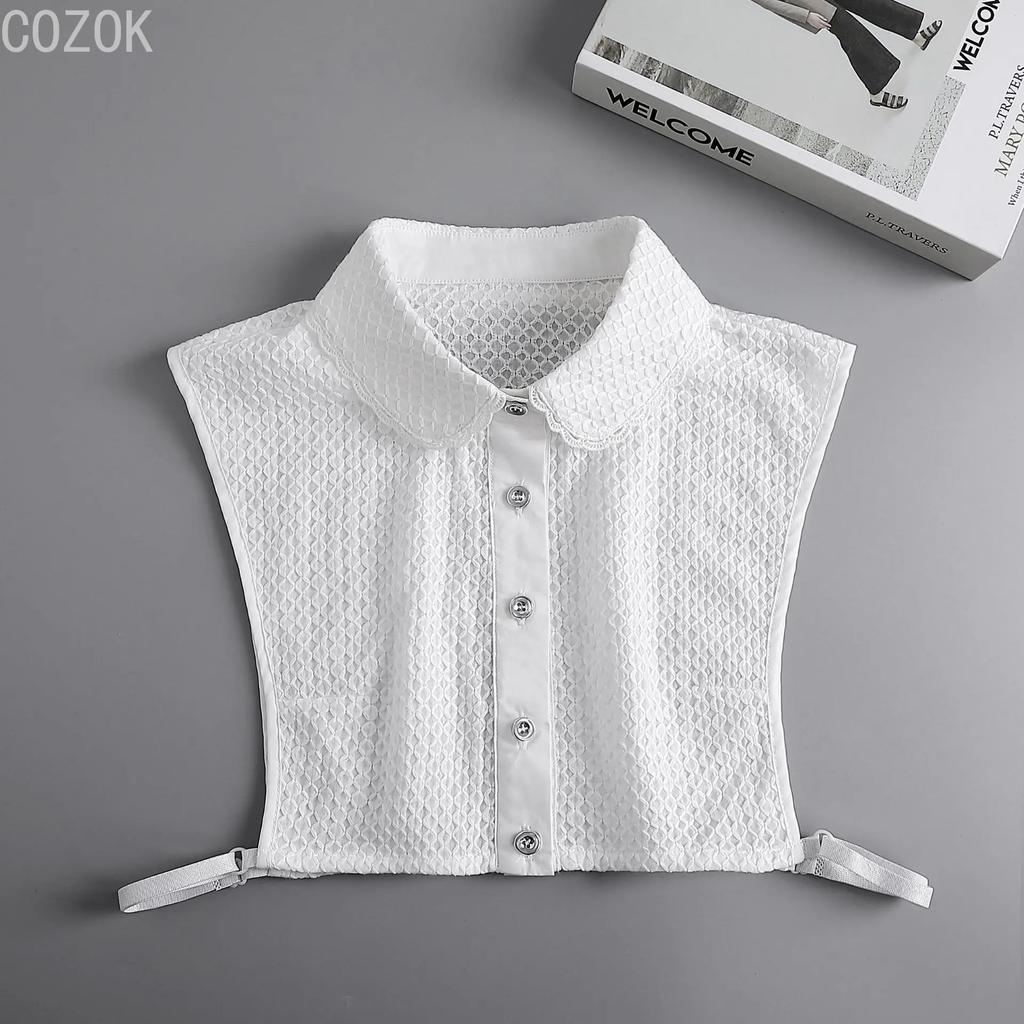 Fashion Women's Embroidery Shirt Fake Collar Removable Mujer Faux Cols White Sweater False Collar Lapel Shirt Blouse Detachable