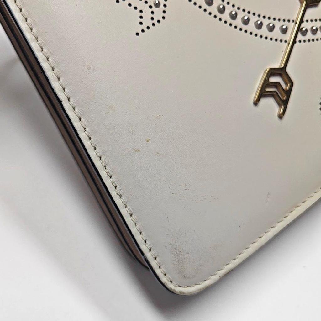[Pre-Owned] Serpenti Forever Medium White Leather Snake Head Embellished Crossbody Shoulder Bag - Good #1A5O8RB