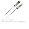 2Pcs Food Thermometer Waterproof Digital Thermometer with Long Stainless Steel Probe Backlit LCD Display Kitchen Tool for Cooking Grilling Baking