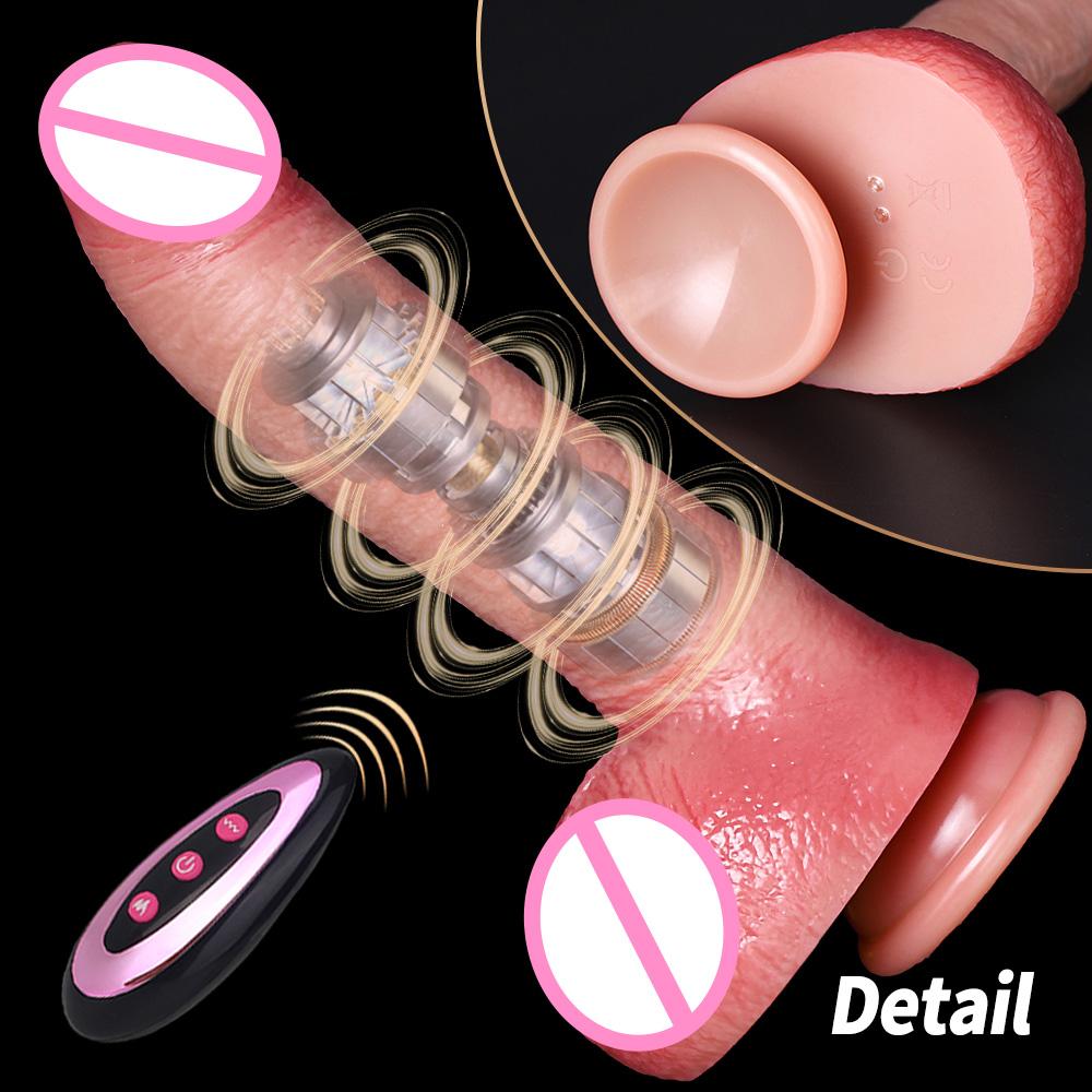 Телескопический Свинг Дилдо Вибратор Сильная Присоска Интеллектуальный Нагрев G-Точка Массажер Простаты Анальная Пробка Секс-Игрушка Для Женщин Геев