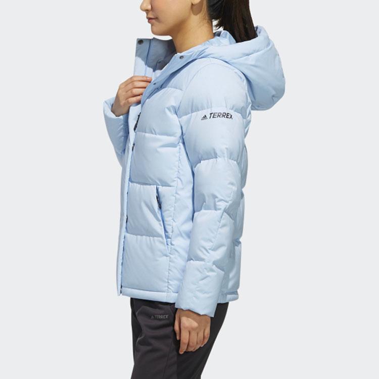 Adidas Outdoor Warm Hooded Down Jacket Women Jackets Bright-Blue FJ9232