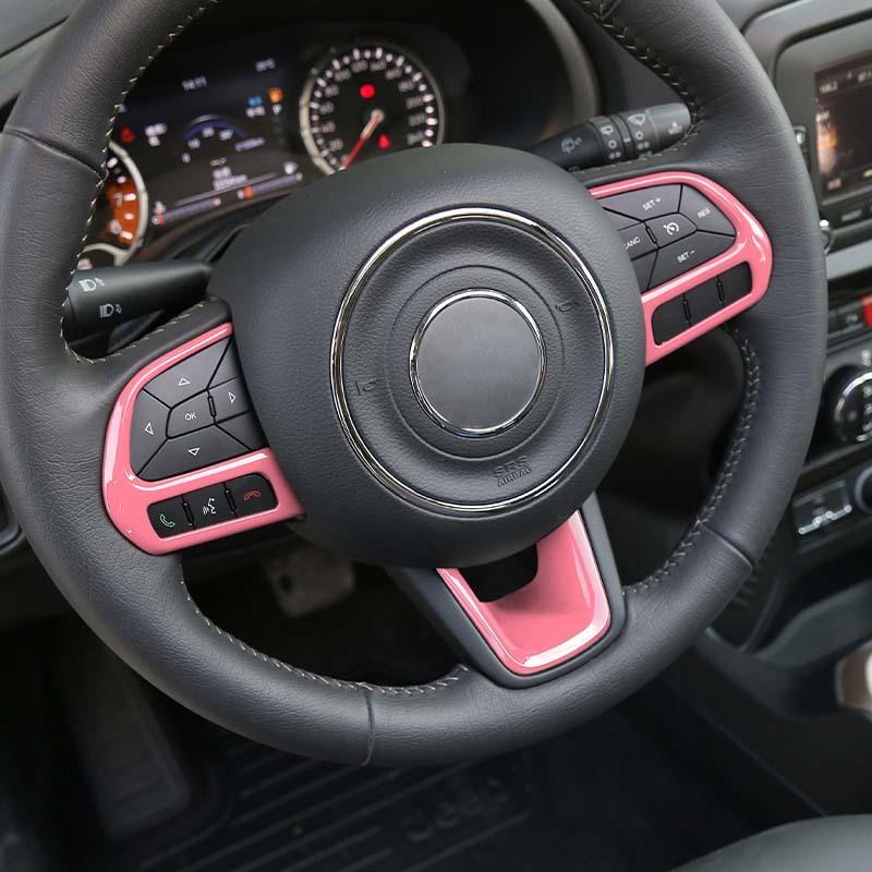 Наклейка на рулевое колесо ABS, подходит для Jeep Renegade 2015, для Jeep Compass 2017-2020, аксессуары для интерьера