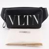 Valentino Garavani VLTN Logo Body Bag B0719WJW Studs Black Leather Mens Used