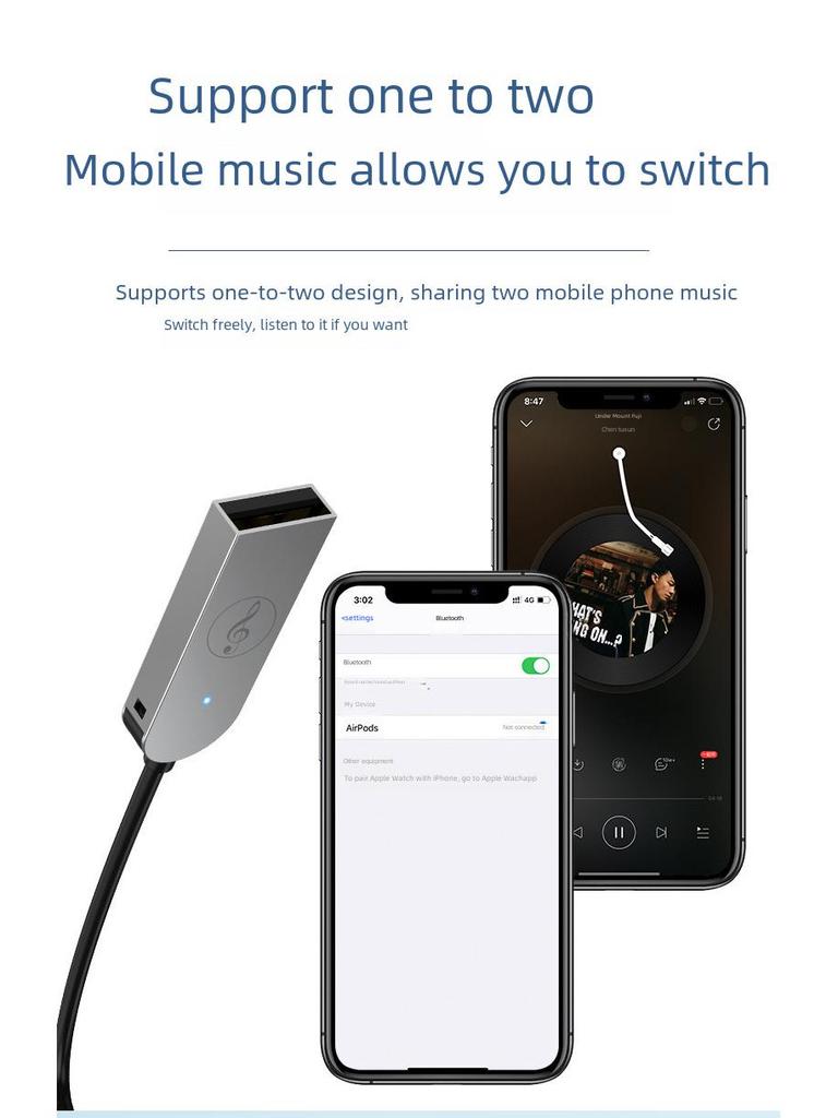 Автомобильный аудиоресивер AUX Bluetooth с функцией HD-звонков и навигацией