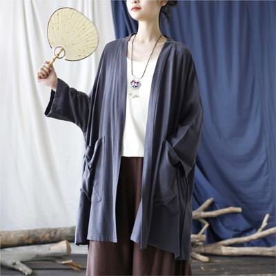 Niche Vintage Style Свободное ретро пальто Женское зимнее V-образное вырезное однотонное индивидуальное пальто