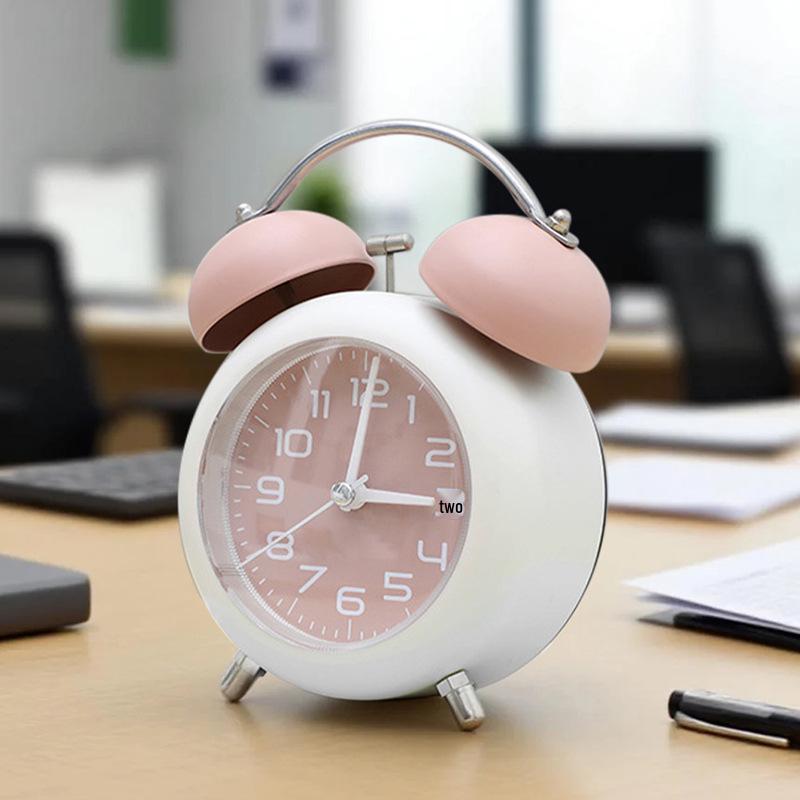 Ретро-будильник с громким звонком и ночником - бесшумные прикроватные часы, креативный подарок для студентов и декор спальни
