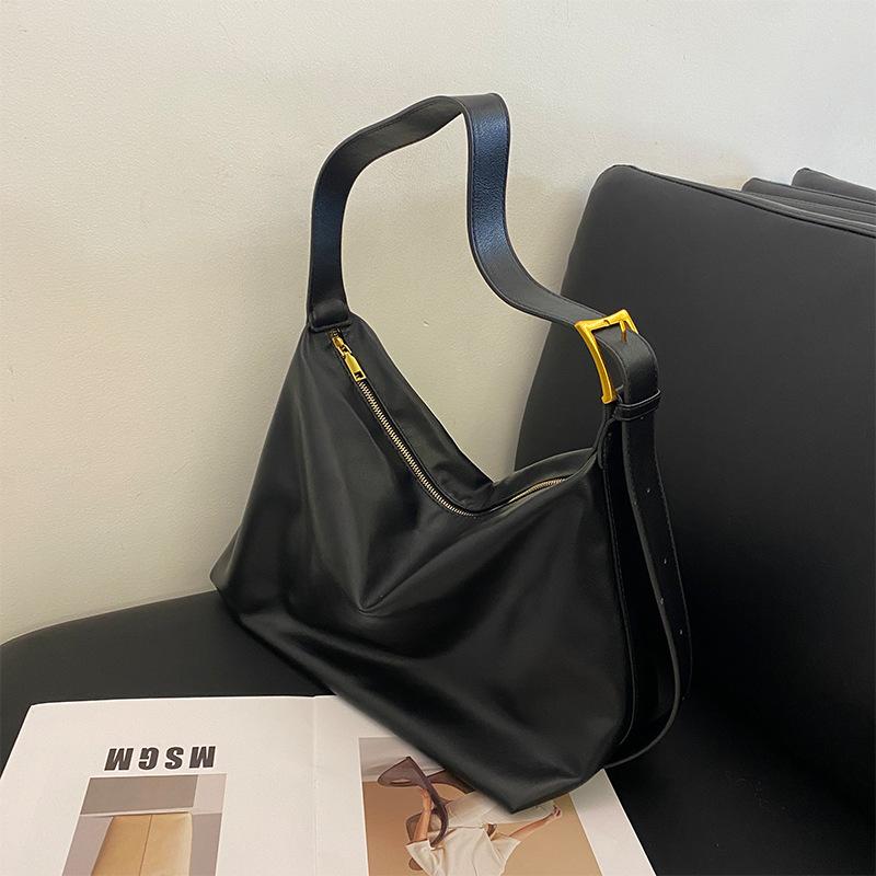 Classic Shoulder Bag New PU Korean Simple Women's Bag Soft Bed Crossbody Bag Large Tote Bag Large Capacity Shoulder Bag