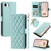 For iPhone 16e Wallet Case Rhombus Grid PU Leather Phone Cover