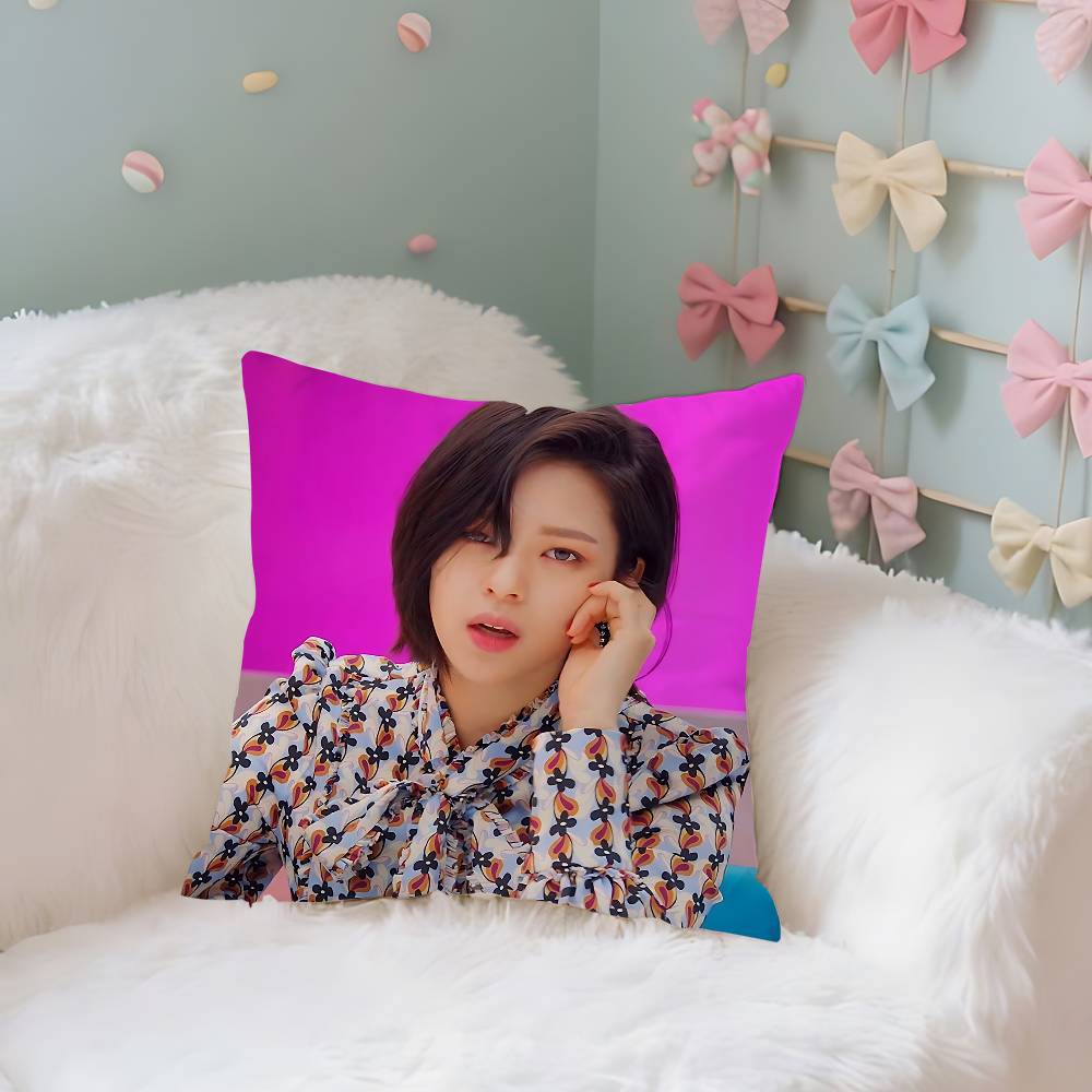 Singer JJeongyeons Case Plush Fabric Soft Pillowcase Double Sided Print Cushion Cover Household Gifts
