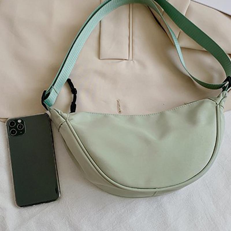 Yogodlns Casual Nylon Shoulder Dumpling Bag Light Crossbody Bag Large Capacity Waist Bag Fashion Half-moon Hobo Bag Clutch
