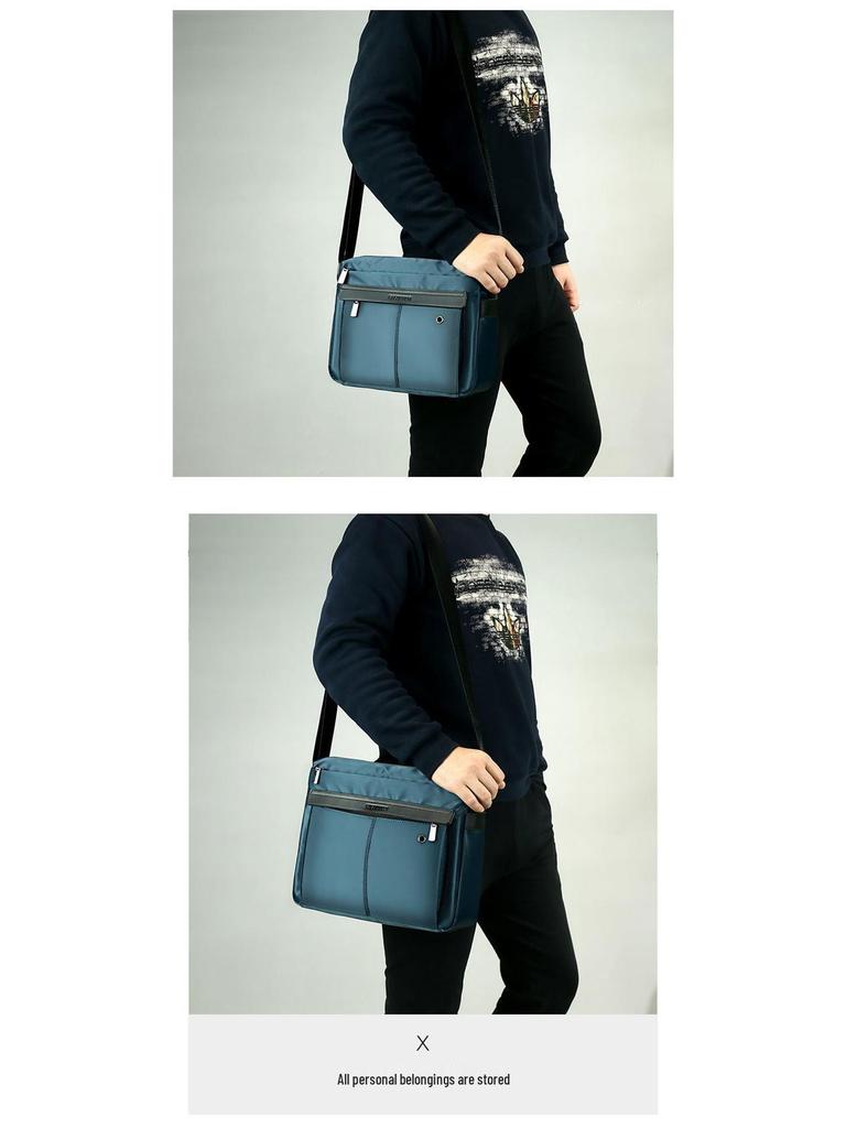 Men's Waterproof Oxford Cloth Crossbody Shoulder Bag - Large Capacity Canvas Messenger Backpack