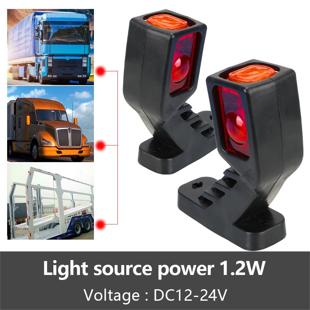 Indicator Lamp Tail Light Assembly White Red Yellow 12/24V LED Side Marker Light 2Pcs/set Truck Lamp For Trailer Truck Van Lorry