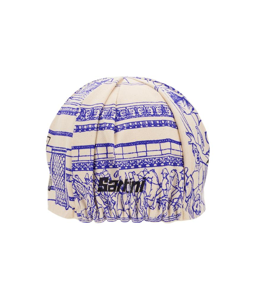 Santini Tour de France 2025 Cap RE460COTARC5TDF White/Blue