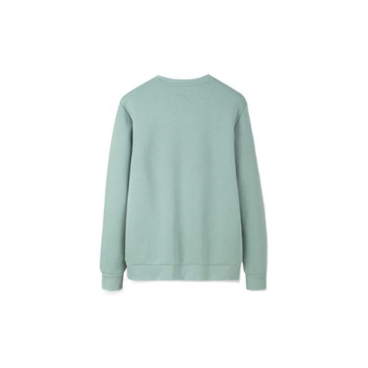 Anta Тренировочная серия однотонный принт логотипа пуловер повседневный спортивный флисовый свитшот мужские топы зеленый 152247702-2