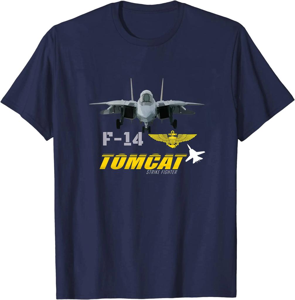 Морской F14 Tomcat Военный Самолет Истребитель Футболка 100% Хлопок Круглый Вырез Летняя С Коротким Рукавом Повседневная Унисекс Футболка Размер S3XL