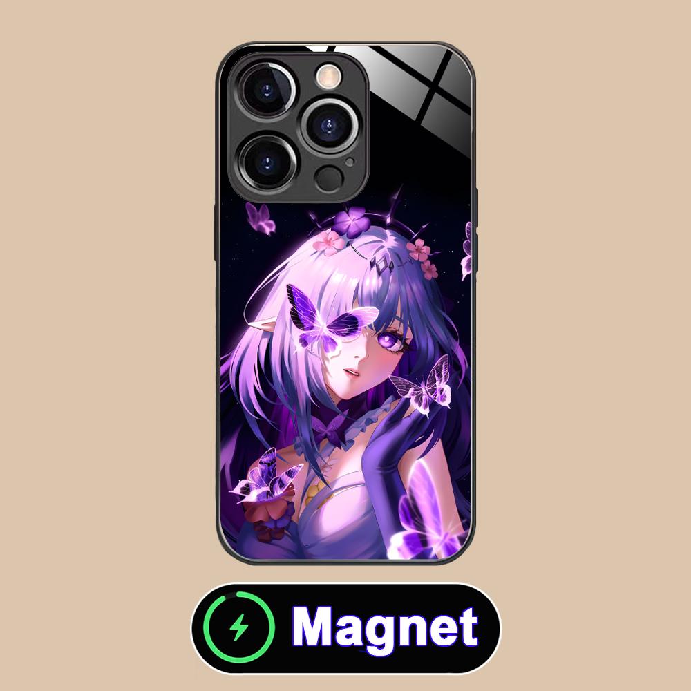 HSR Касторовое Стекло MagSafe Чехол для Мобильного Телефона для iPhone 17 16 15 14 13 12 11 Air Pro Max Plus Mini Цветной Чехол
