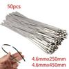 50Pcs Stainless Steel Cable Ties Zip Exhaust Wrap Coated Locking Multifunctional Locking Cable Ties Hardware Accessories