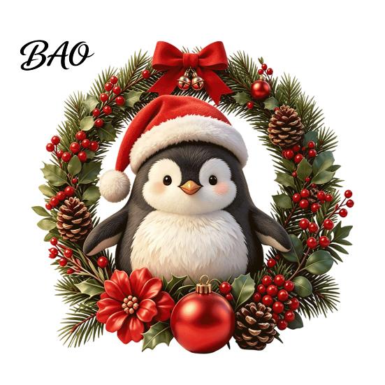Cute Christmas Decals for Home Penguin Toilet Stickers, Self-Adhesive Lid Decals, Waterproof Xmas Decorations Bathroom Decor Tank Tile Holiday